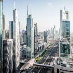 Aerial view of Dubai cityscape, United Arab Emirates